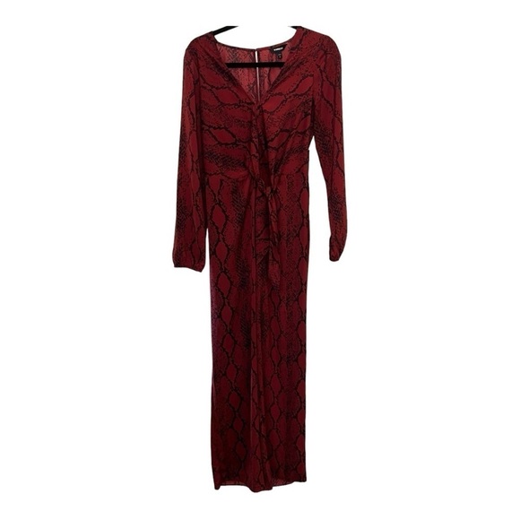 Express Satin Jumpsuit Long Sleeve Tie Waist S NWT - Picture 1 of 10